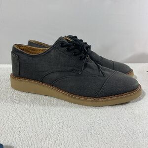 Toms Men Brogue Oxford Shoes Ash Aviator Twill Size 8 New Gray